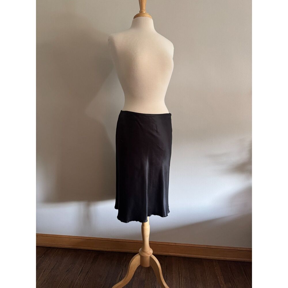 Italian Designer Emporio Armani Silk Blend Black Skirt | EU 44 US 8/Medium
